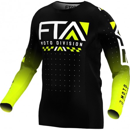 MAILLOT FTA STYLZ MOTO NOIR JAUNE